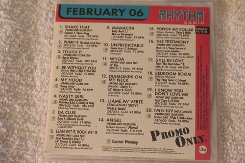 Promo Only Rhythm Radio Feb 2006 VG+ USA CD Eminem Busta Rhymes Trina Baby Bash - Picture 2 of 2