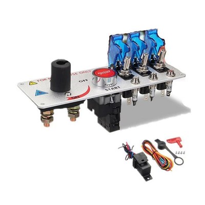 LED Racing Car Ignition Switch Panel Engine Start On/Off Push Button Toggle 12V