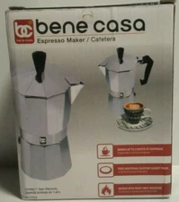 Bene Casa 3 Cup Aluminum Clear Lid Espresso Maker