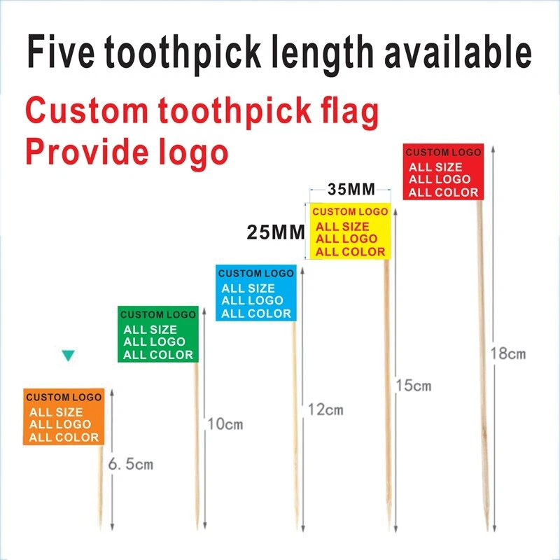 Custom Toothpick Flag 100pcs Any Logo Any Color eBay