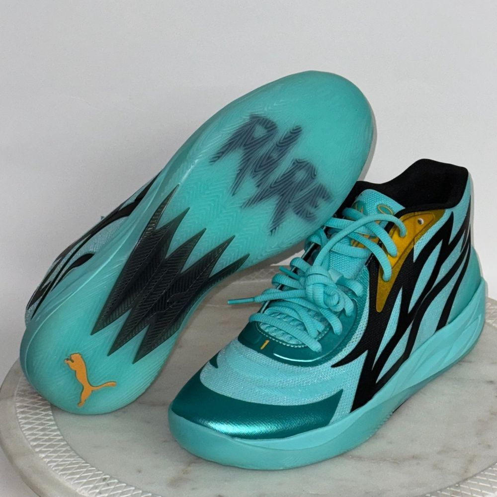 Puma La Melo Ball MB.02 Basketball Shoes Teal Sneakers New Men's