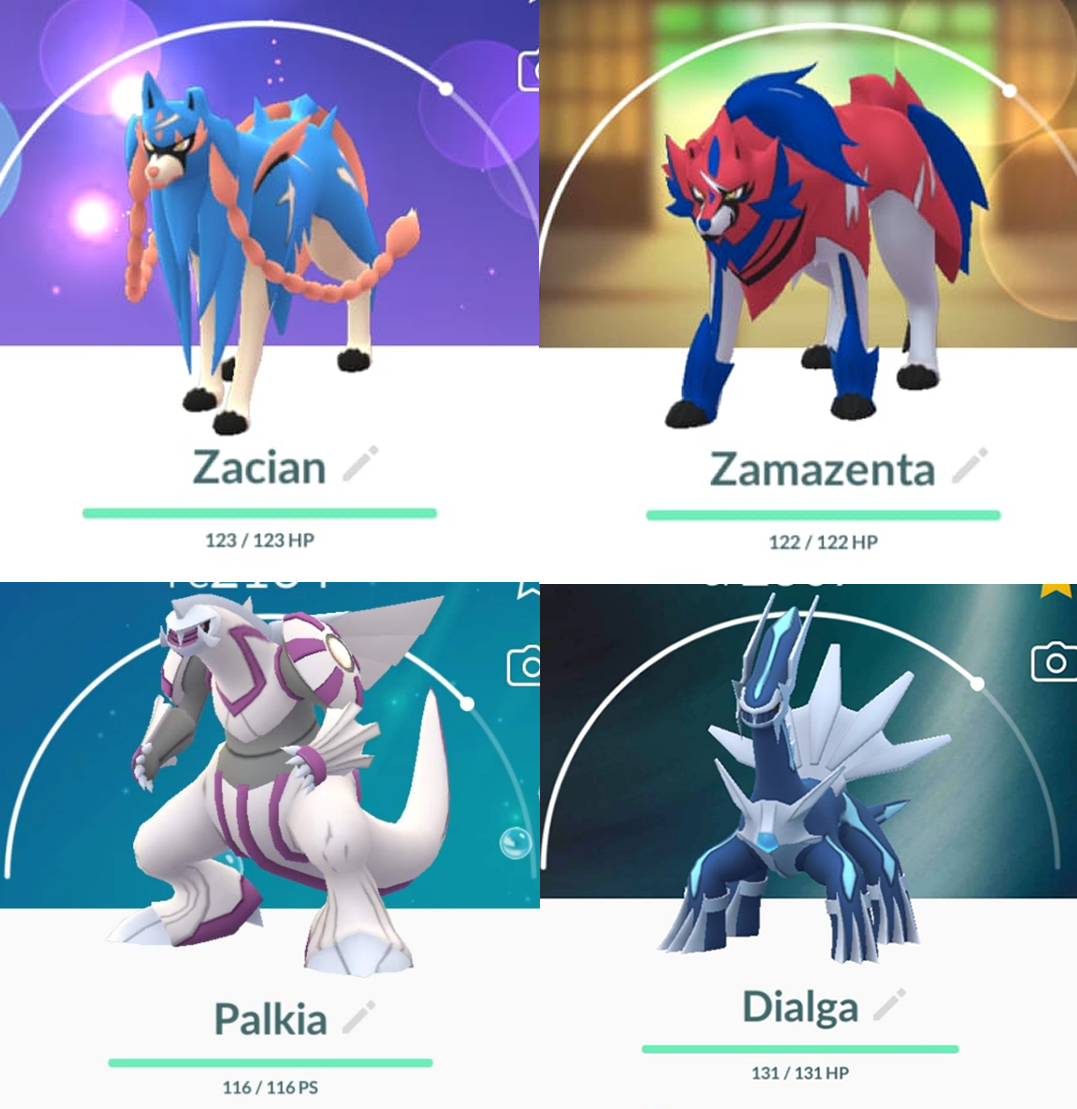 Zacian / Zamazenta / Dialga / Palkia - Pokemon GO (30 days of friendship)