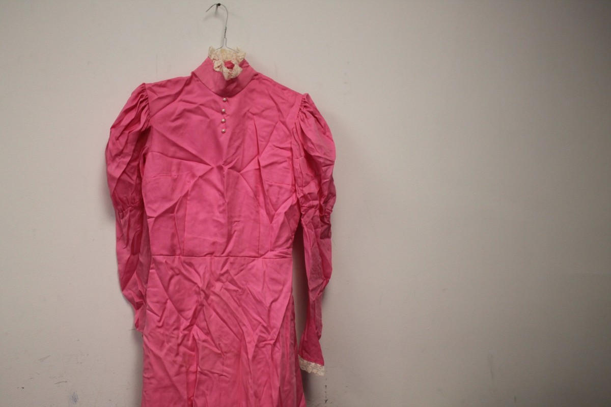 pink steampunk dress Steampunk outfit made with African damask and duchess satin
