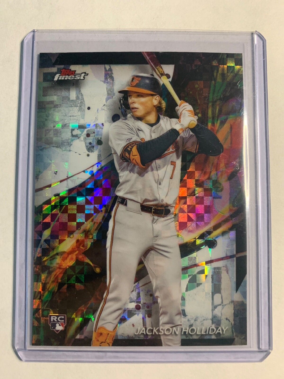 Jackson Holliday 2024 Topps Finest Common Checkerboard Refractor RC SP #76