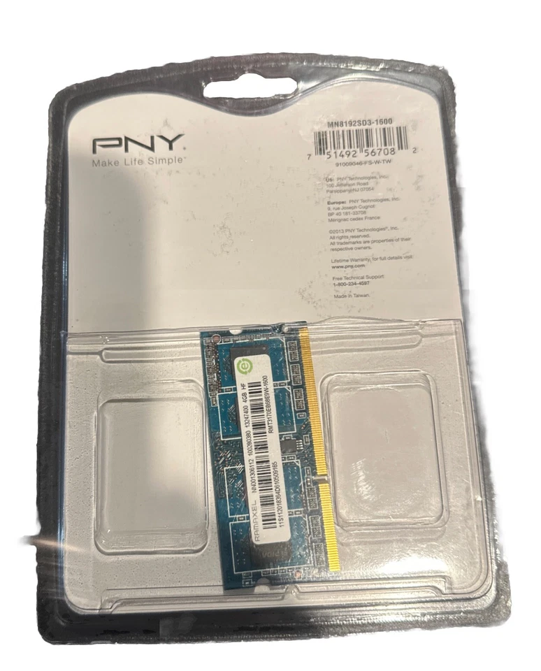 PNY 8GB SO-DIMM 1600MHz PC3-12800 DDR3 Memory MN8192SD3-1600. (9) - Image 2 of 2
