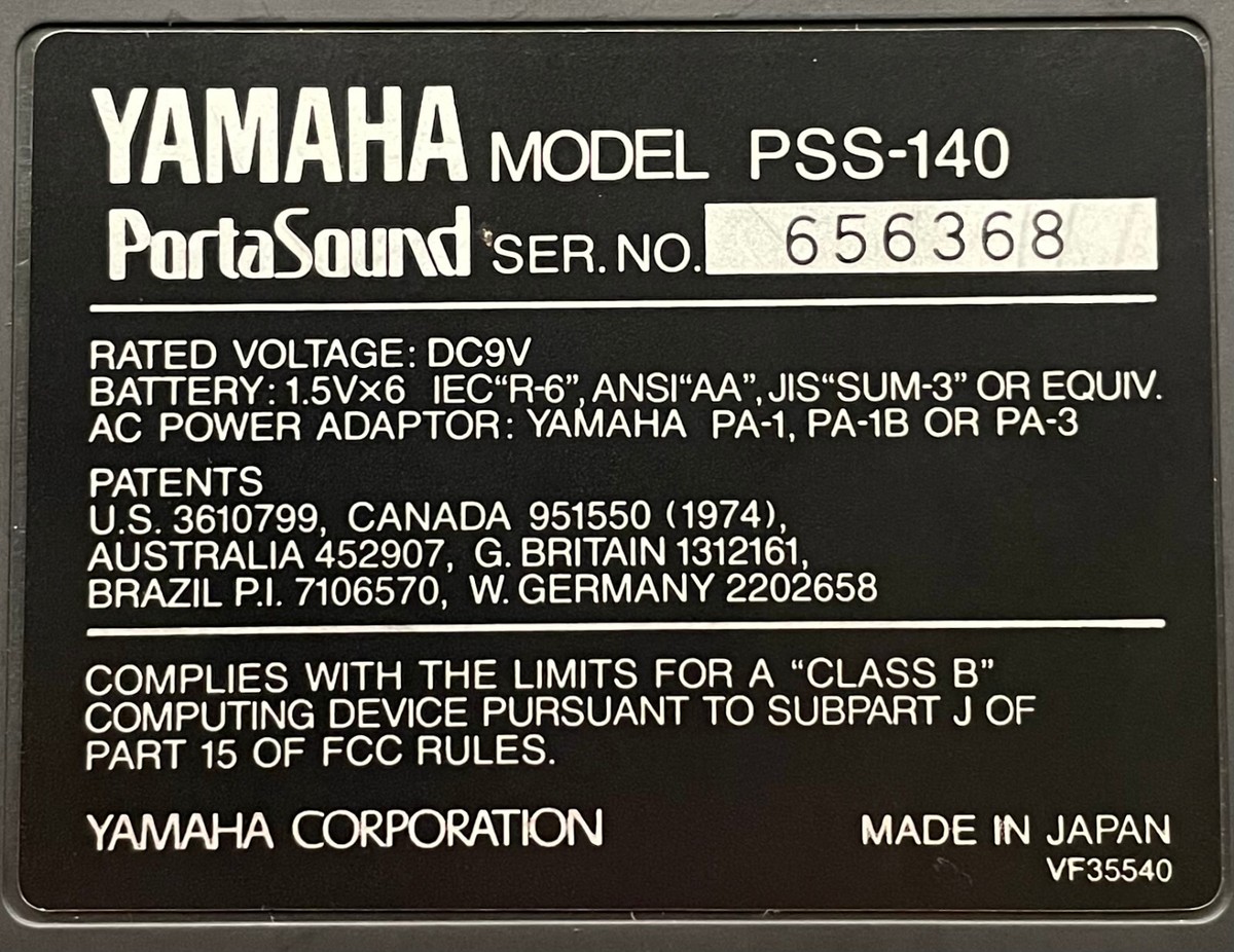 Vtg 80s YAMAHA Portasound PSS-40 SYNTH Sythesizer WORKS PERFECT