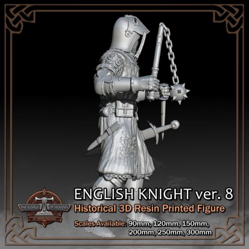 English Knights 3-Pack #3 - 3D Resin Printed Figure Models - Scale 90mm to 300mm - Picture 12 of 22