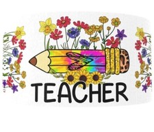 1 inch 1 yard Teacher School pencil flowers printed Grosgrain Ribbon 1261000