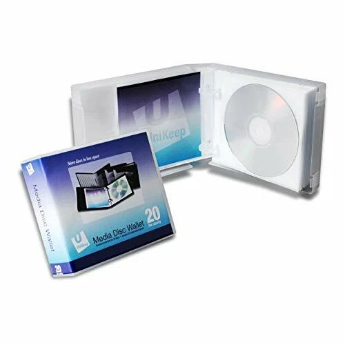 UniKeep Disc 20 CD/DVD Wallet (Clear) with Pages - Pack of 3