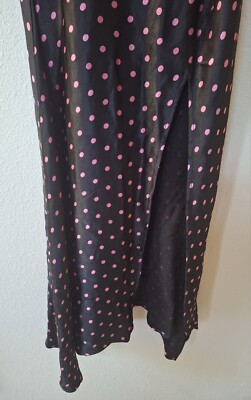 bec & bridge kylie midi dress NWT Bec + Bridge Kylie Midi Slip Dress Black/Pink Polka-dots. Womens size 4