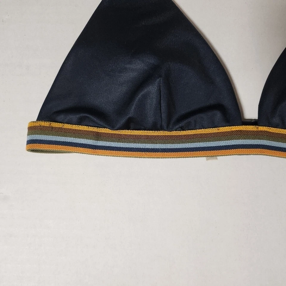 Top de bikini Faherty Sia azul marino a rayas talla M Foto 3 de 4