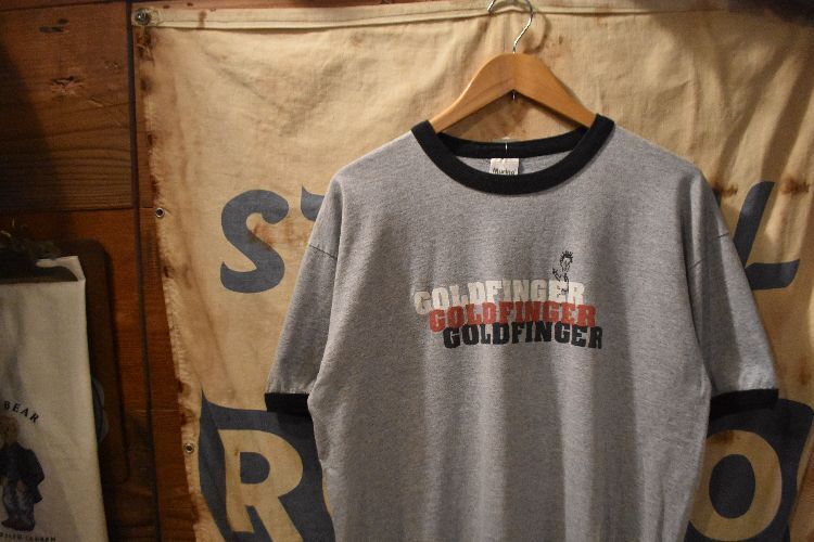 Good Print Made In Usa 90S Vintage Murina Body Goldfinger Short Sleeve Ringer T-
