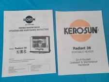 KEROSUN TOYOTOMI RADIANT 36 OWNERS MANUAL PARTS/OPERATION - * FREE *  WICK GUIDE