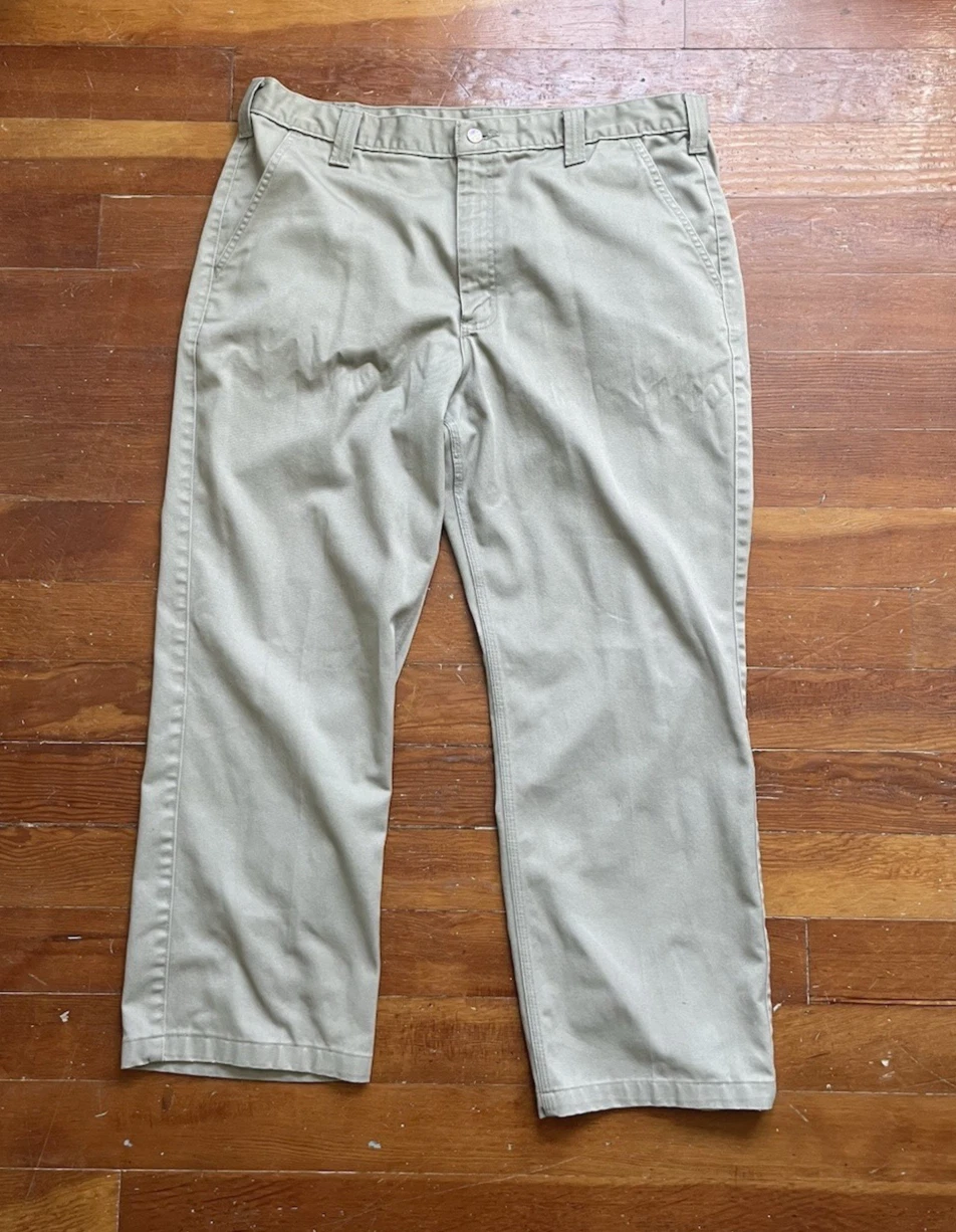 Carhartt Pants Mens 40x32 Beige Cargo Relaxed Fit Utility Work Wear Outdoor