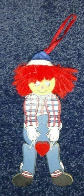 Macmillan Inc 1993 Raggedy Andy 6" Wood Christmas Ornament