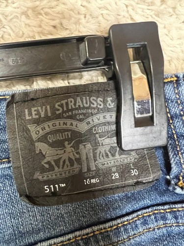 Levis 511 Slim Jeans Boys 16 Reg 28x30 Blue Denim Stretch Casual Preppy School - Picture 4 of 11