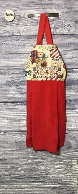 Hanging Kitchen Towel Bears Presents Star Garland Peppermints Gingerbread Hearts