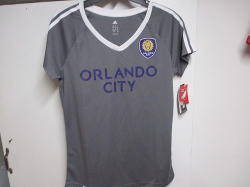 ORLANDO CITY SC SOCCER (ADIDAS) WOMENS SOCCER JERSEY (LARGE) NWT GRAY & WHITE