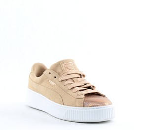 tan puma platform sneakers