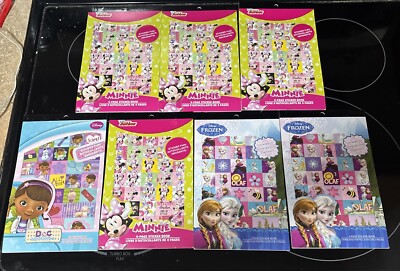 Lot Of 7 Disney Sticker Books - Minnie, Frozen, And Doc Mcstuffins