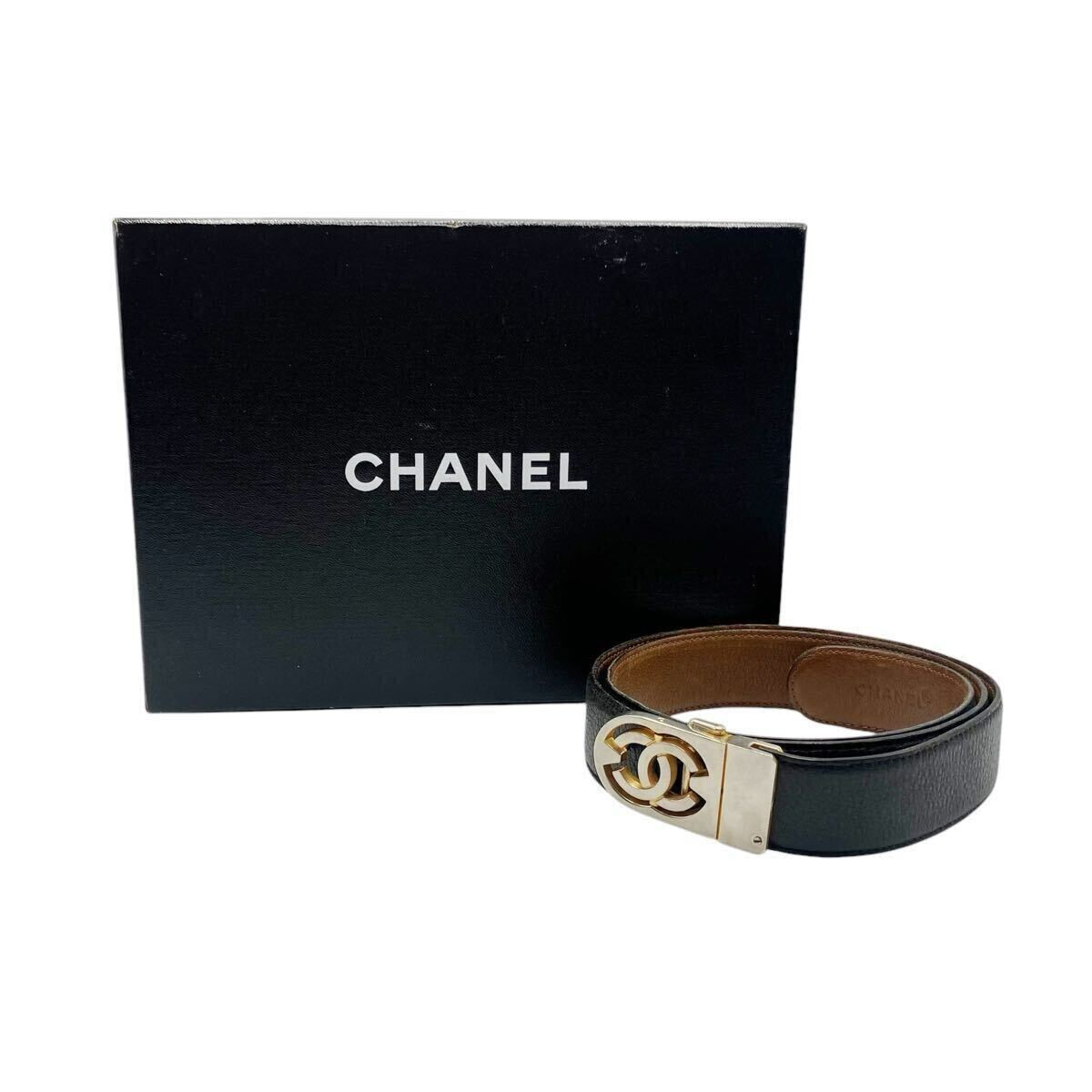CHANEL Vintage Coco Mark Leather Belt 90/36 Women | eBay