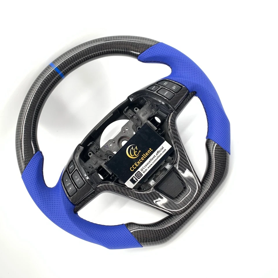 Volante de fibra de carbono real brillante para Honda CRV 2007-2011 Foto 2 de 4