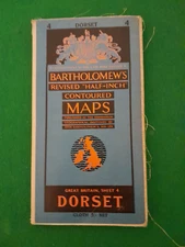 BARTHOLOMEWS  CLOTH  HALF-INCH CONTOURED MAP DORSET SHEET 4 C 1953