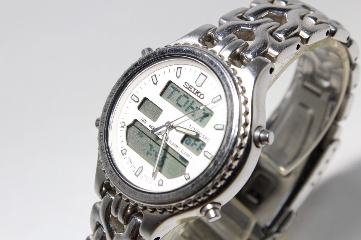 SEIKO vintage DUO-DISPLAY quartz H021-8050 analog digital SEIKO vintage DUO-DISPLAY quartz H021-8050 analog digital