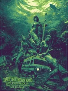 Dave Matthews Band Poster N2 WPB Florida West Palm Beach 2024 Daniel Danger #345