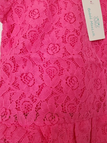 Nuovissima camicia elegante in pizzo rosa caldo per bambini Babee MeeLeR con fodera 3/4T - Foto 4 di 10