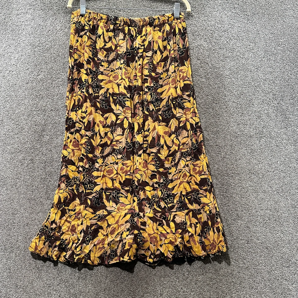 复古 Sarah Arizona 双面长裙女式 XL 花卉印花 Grunge Boho Flowy — 第 2/4 张图片