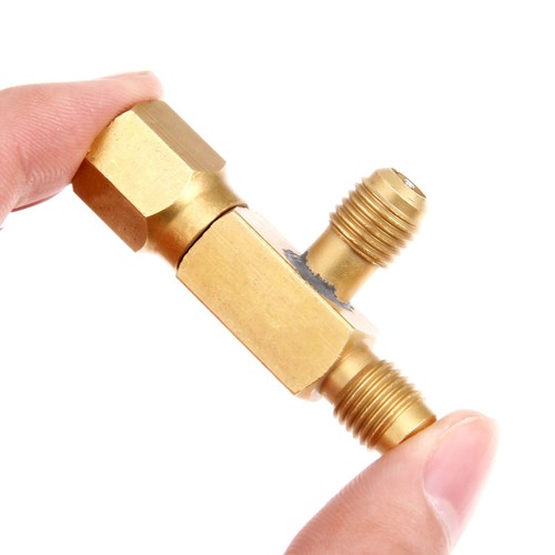 Tee Adapter 1/4X1/4X1/4"SAE Flare Add Micron Gauge Deep Vacuum Pump