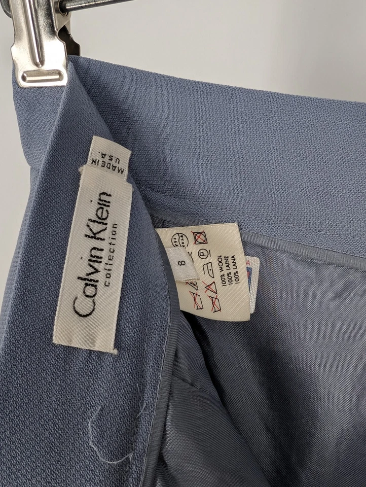 Saia Calvin Klein Collection Periwinkle lã vintage feita na União EUA 28" - Imagem 3 de 4