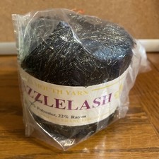Plymouth Yarn - Dazzlelash - Black Gold Blue - 50g 220yds - Knitting Crochet