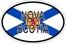 Sticker oval flag vinyl country code canada nova scotia
