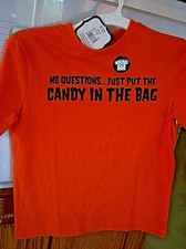 HALLOWEEN T-Shirt NO QUESTIONS..JUST PUT THE CANDY IN THE BAG KIDS LARGE   NEW