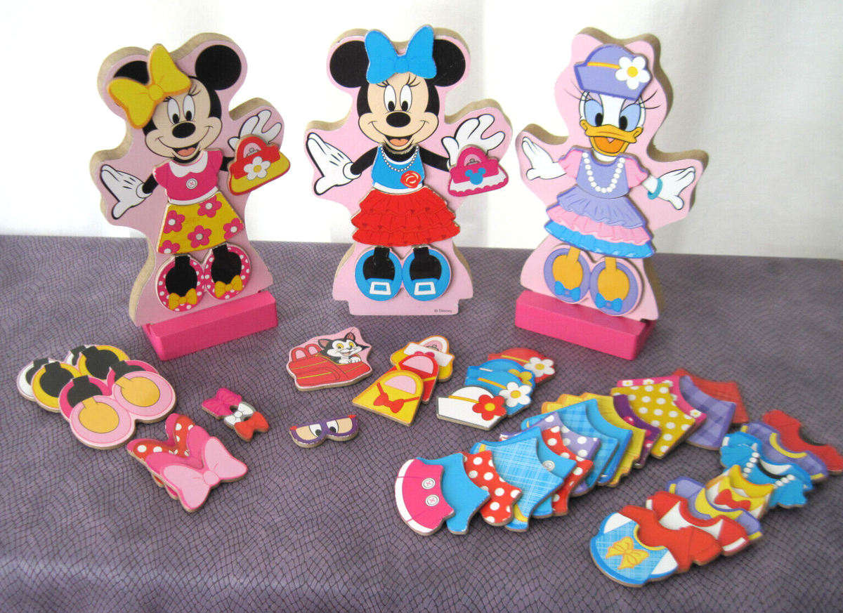 Melissa Doug *Disney Minnie Mouse Daisy Duck Magnetic Dress-Up Wooden  Doll