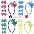 Gingham Check Hair Bows/Clips & Hairbands Ideal for Matching BTS Back to School