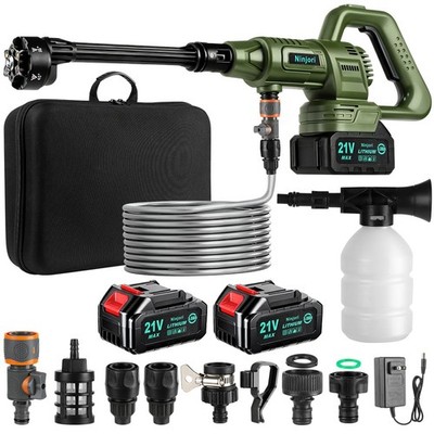 Pressure Washer 1100PSI 3.0 GPM 26.2 ft Hose 6-in-1 Nozzle Green QXQ-981 Battery