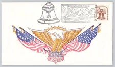 Saginaw, MI, Bicentennial Eagle and Flags Cachet, USA200 Cancel, — 1976