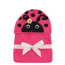 Unisex Baby Cotton Animal Face Hooded Towel, Ladybug, One Size