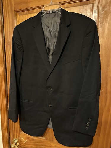 Hart Schaffner Marx Men’s 46R Black Two Button Sports Coat Blazer Suit Jacket - Picture 3 of 16