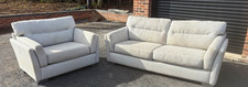 Grey Fabric Sofa & Armchair Set 2pc Modern Black Frame 200x100x90cm