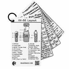 Baofeng UV-5G Reference Card Waterproof Pocket Frequency Guide for HAM, GMR...