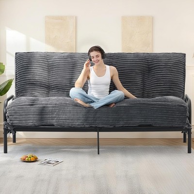 Queen Size Futon Mattress 10 Inch Ultra Thick Grey Frame Not Incl