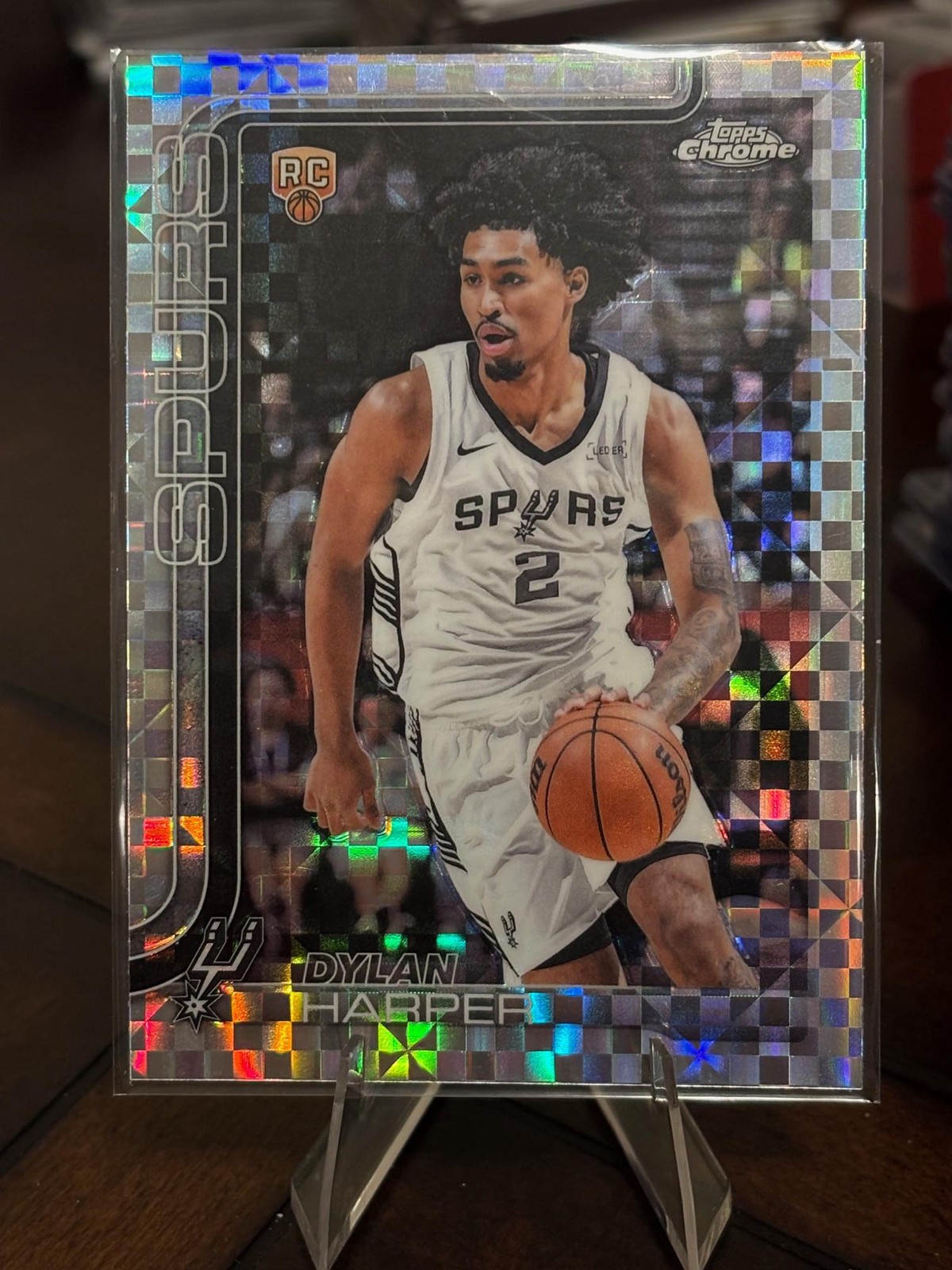 2025-26 Topps Chrome #252 Dylan Harper Prism Refractors