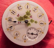 VINTAGE 14 SIZE LEVER SET WALTHAM POCKET WATCH COLORED DIAL MOVEMENT TICKaBIT