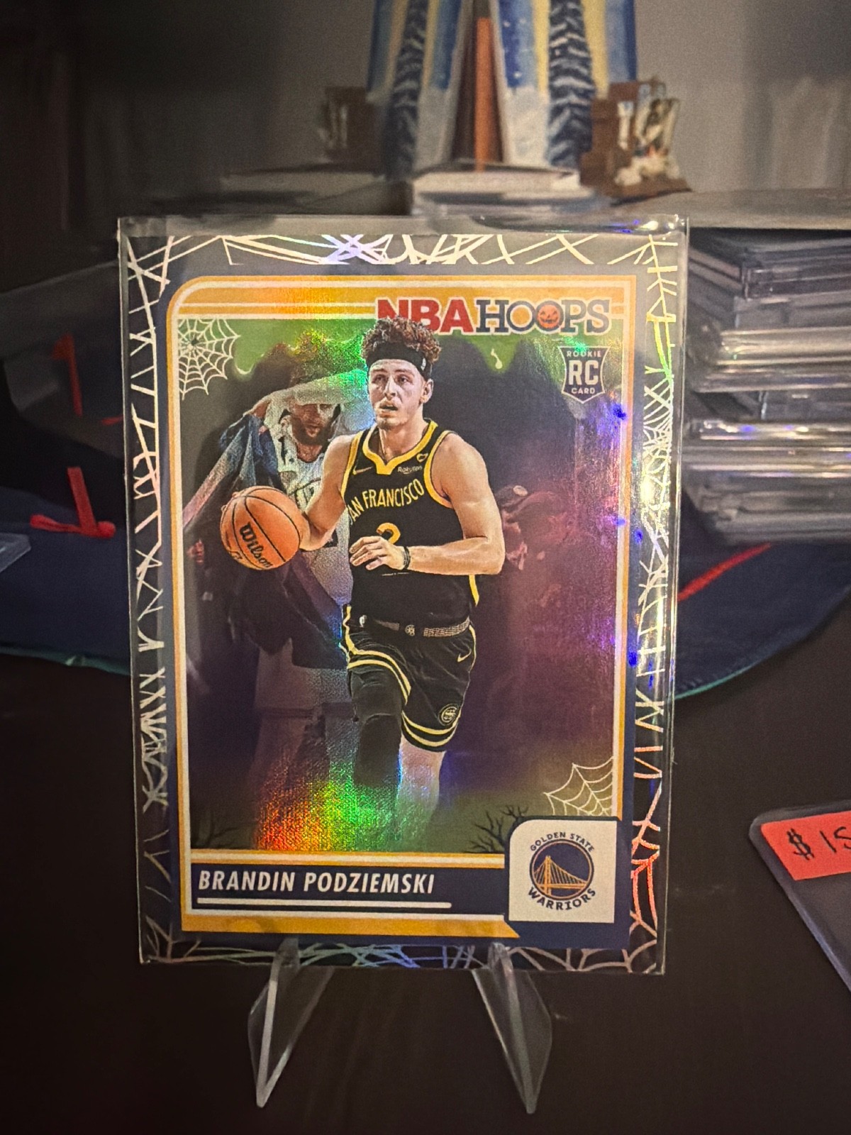 2023-24 Panini Haunted Hoops - Brandin Podziemski #15 Holo Webs (RC)