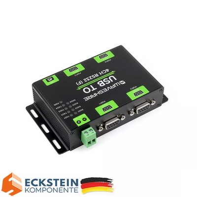 WaveShare Industrial Isolated USB zu 4CH RS232 (Female Port) Konverter FT4232HL