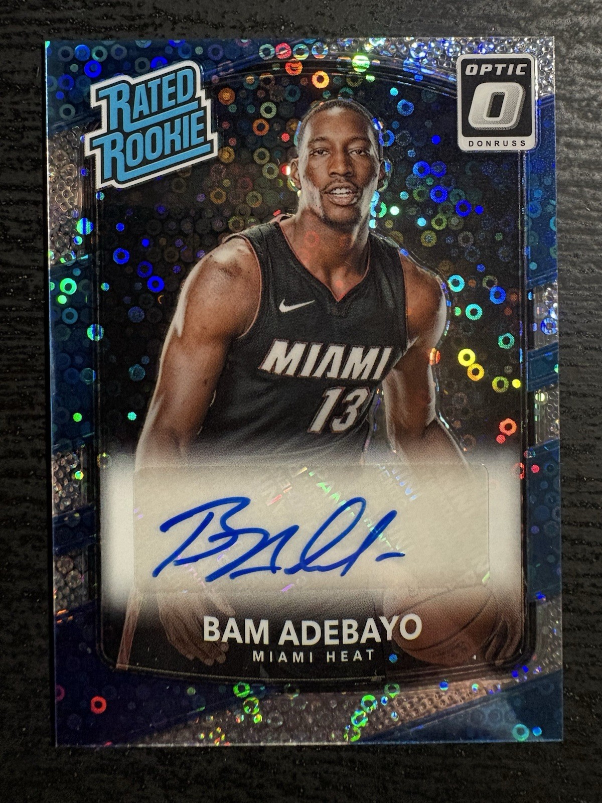 Bam Adebayo 2017 Optic #187 Rated Rookie Signatures - Fast Break